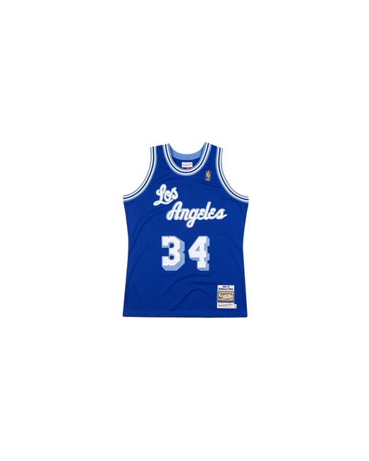 Mitchell & Ness Blue Nba Shaquille O'Neal Authentic Jersey "1996 Los Angeles Lakers for men