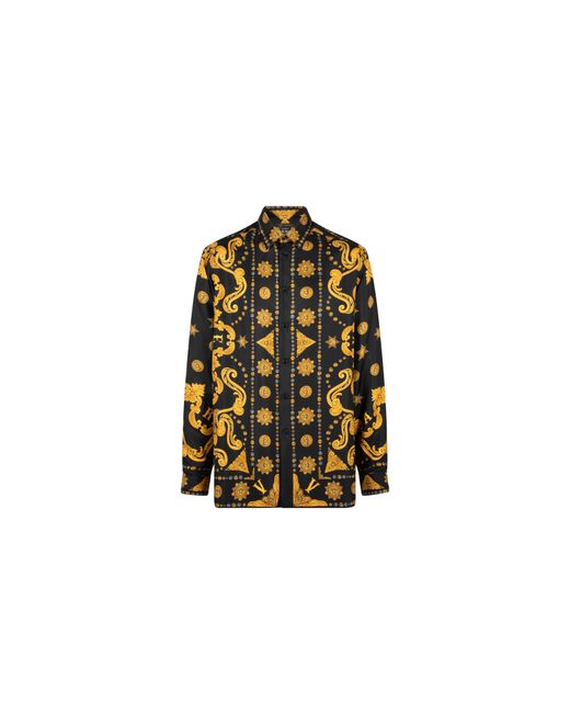 Versace Black Printed Button Down Shirt A84050 A232646 A7008" for men
