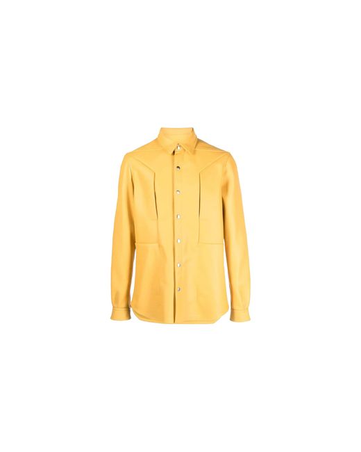 Rick Owens Black Edfu Fogpocket Leather Jacket "Lemon" Ru01C4727 Lc 12" for men