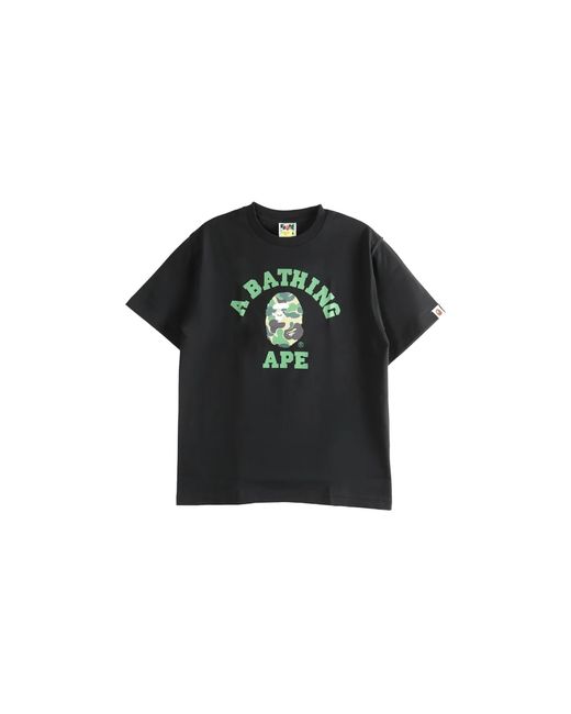 A Bathing Ape Black Abc Camo College T-Shirt 1L30110005 Bk0" for men