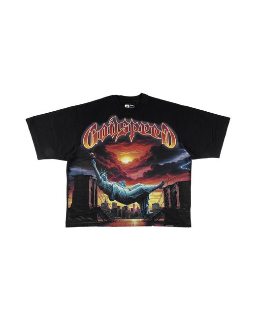 GODSPEED NEW YORK Black Burnt Bridges T-Shirt Gs312" for men