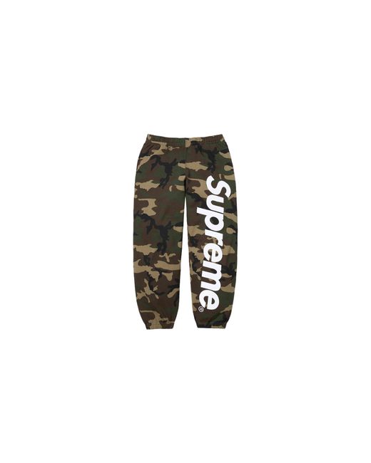 Supreme Black Satin Appliqué Sweatpant "Ss26