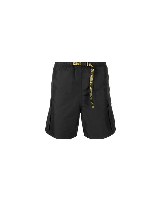 Off-White c/o Virgil Abloh Black Classic Industrial Cargo Swimshorts Omfd001C99Fab0011018" for men