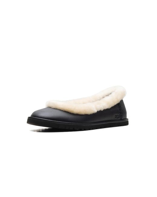 Ugg Black Zora Leather Ballet Flat 1178450 Blk"