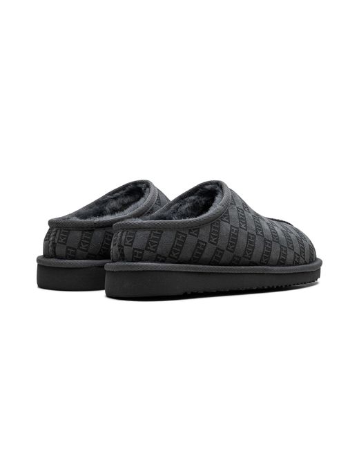Kith Black Mas Monogram Shearling Slippers "Stadium" Khmsh0004 302" for men