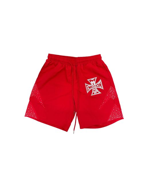 Mixed Emotions Red Classic Nylon Shorts Mixe052" for men