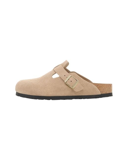 Birkenstock Black Boston Soft Footbed Suede "Sandcastle" 1030855"