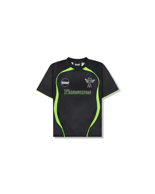Pleasures Black Aqua Soccer Jersey "Boiler Room" P25F005" for men