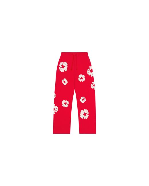 DENIM TEARS Red Cotton Wreath Baggy Sweatpants Dt161" for men
