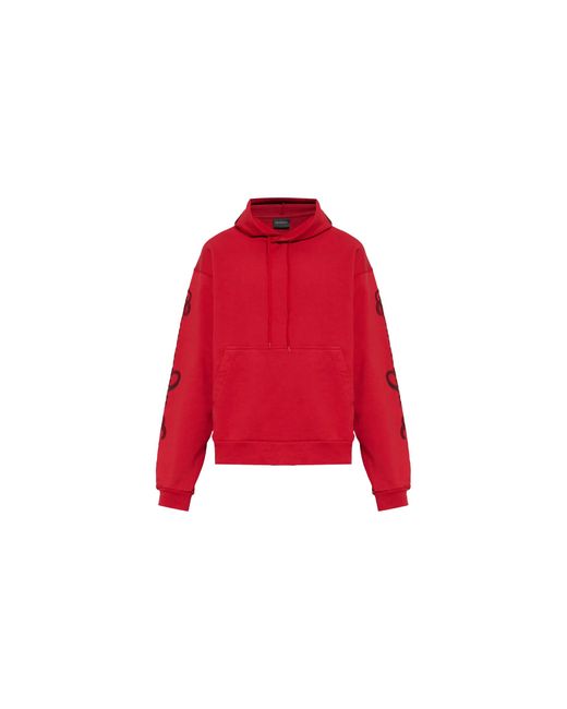 Balenciaga Red Oversized Hoodie 858143 Ttvm8 6167" for men