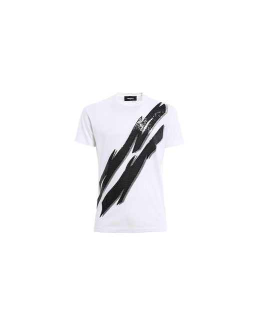 DSquared² Black Sequined Embroidered T-Shirt S74Gd0230-S22427-100"