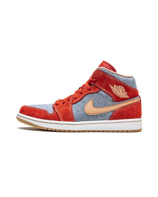Nike Red Air 1 Mid Se "Denim Suede" Dm4352 600" for men