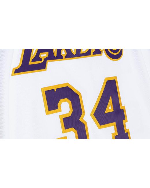 Mitchell & Ness Black Authentic Jersey "Nba La Lakers 03-04 Shaquille O'Neal" Ajy4Ac18067 Lalwhit03Son" for men
