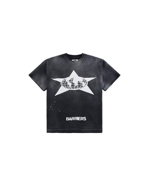 Barriers Black Distressed Star T-Shirt "Vintage" Bar30" for men