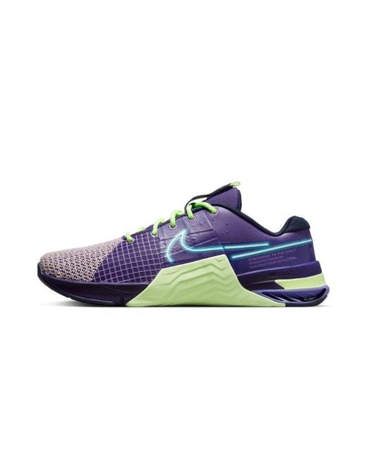 Nike Blue Metcon 8 Amp "purple Volt" Shoes for men
