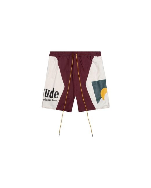 Rhude Black Panel Logo Shorts Rhpf22Sh08372482" for men