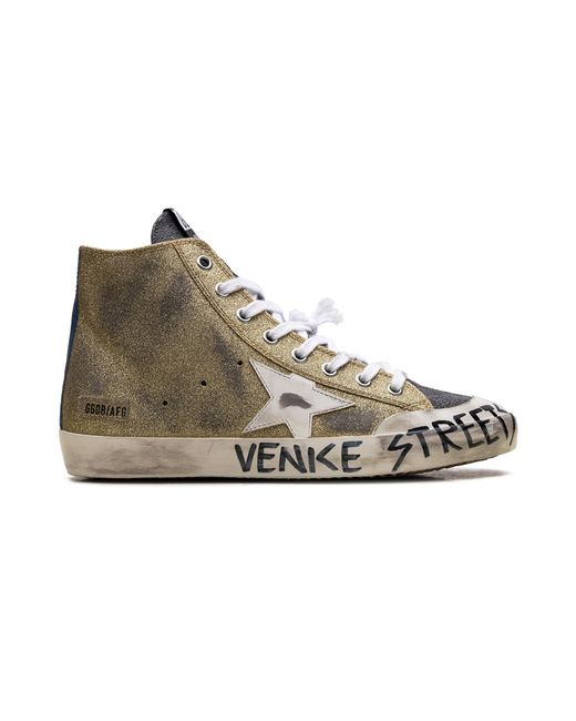 Golden Goose Deluxe Brand Green Francy Lab "Golden Glitter With Leather Star" Gwf00799 F006428 82782"