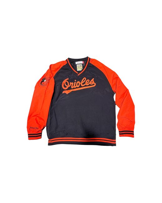Mitchell & Ness Red Nylon Pullover Jacket Vintage Logo "Mlb Orioles" Jk9272 Borbkor" for men