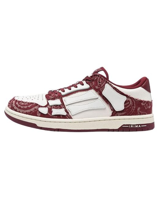 Amiri Black Bandana Skeletoneton Low Top "Burgundy Amfosr1058 652" for men