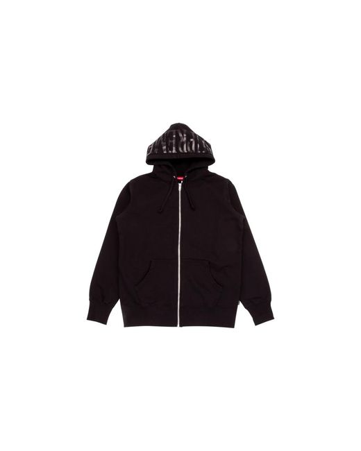 supreme zip hoodie black
