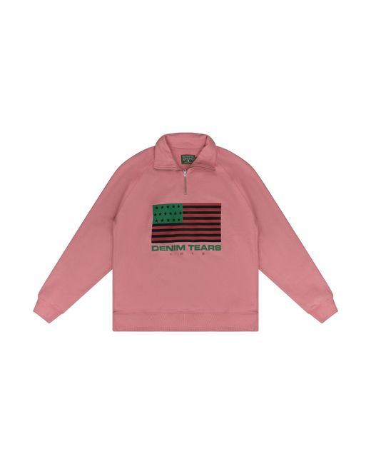 DENIM TEARS Pink 1619 Quarter Zip Sweater Dt746" for men