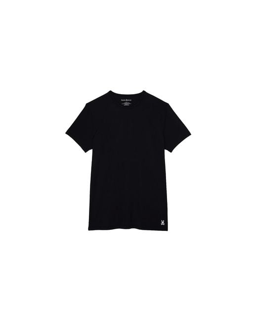 Psycho Bunny Black Crew Neck Underwear T-Shirt (2 Pack B6U904Arcs 001" for men