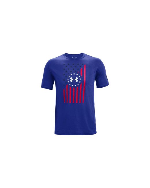Under Armour Blue Freedom Chest Flag T-Shirt 1365053 400" for men
