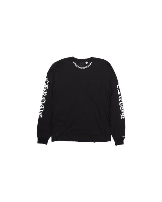 Chrome Hearts Black Neck Logo Longsleeve T-Shirt Chrm1133" for men