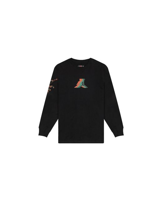 Nike Black Air Brand Long-Sleeve T-Shirt Fb7455 010" for men