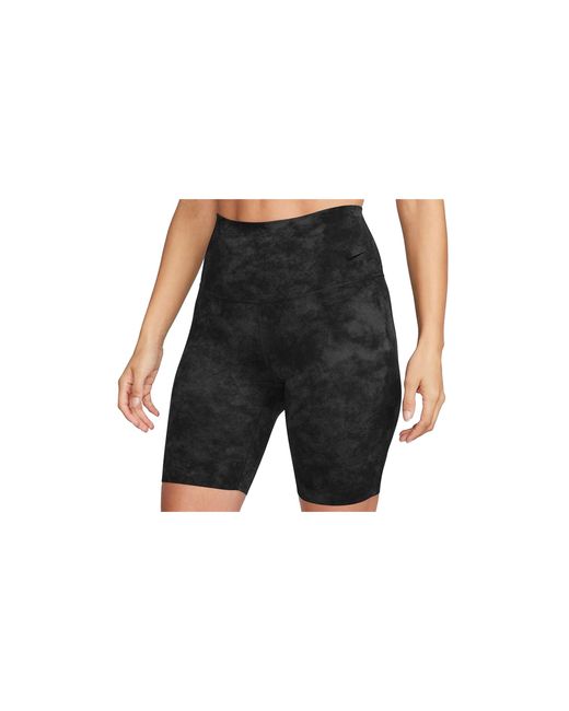 Nike Black Zenvy Tie-Dye High-Waisted 8″ Biker Shorts Fn3159 010"