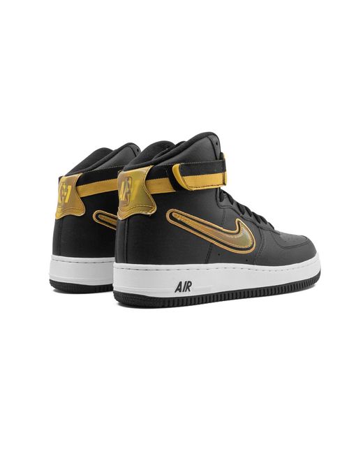 Nike Black Air Force 1 High '07 Lv8 "Nba Metallic" Av3938 001" for men