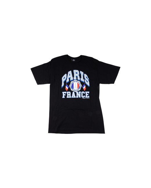 Stussy Black Paris France T-Shirt Stus311" for men
