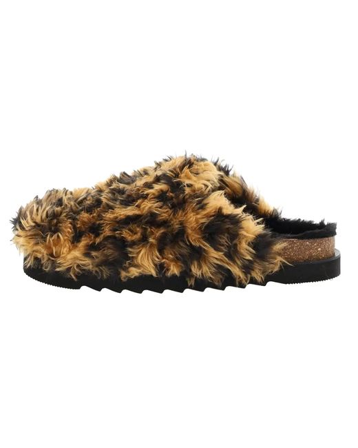 Palm Angels Black Fur Slip-On Mule Pmij002F22Fab0026110" for men