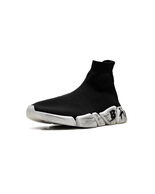 Balenciaga Black Speed 2.0 Sneaker "Worn-Out Graffiti for men
