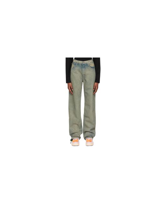 Off-White c/o Virgil Abloh Black Baby Baggy Jeans "Forest" Owya046Af22Den002570026"