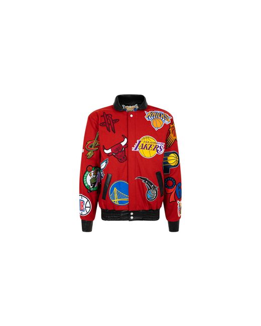 Jeff Hamilton Red Nba Collage Wool Jacket Nba 101"