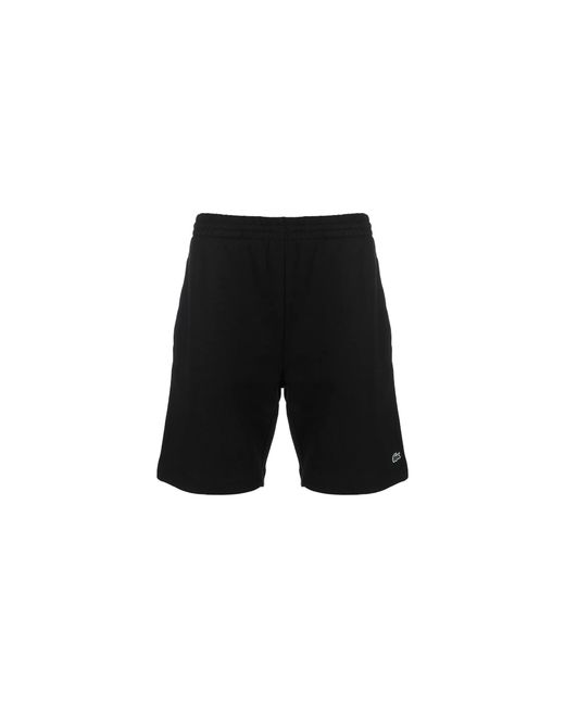 Lacoste Black Regular Fit Fleece Shorts Gh9627 51 031" for men
