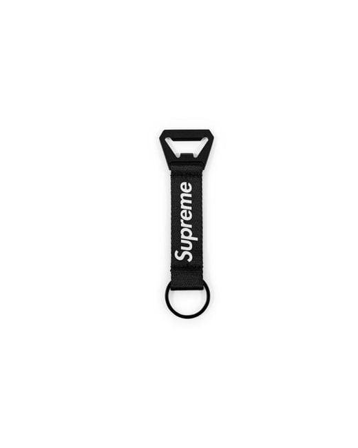 Supreme Black Bottle Opener Webbing Keychain "Fw 21" for men