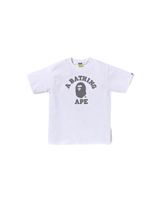 A Bathing Ape Black Reflective On College Ss T-Shirt 0Zxtem00710Xq Whx" for men