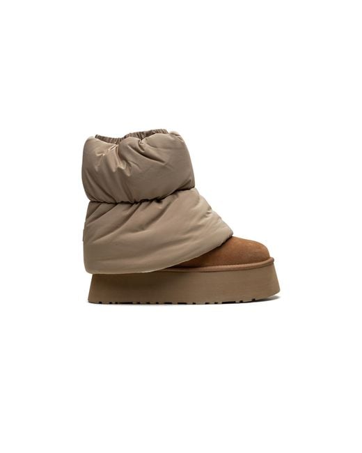 Ugg Black Classic Mini Dipper Puffer Boot "Amphora Chestnut" 1158275 Ahs"
