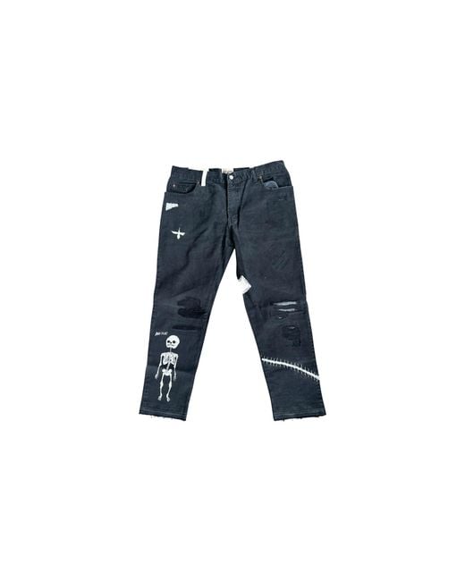 GALLERY DEPT. Black F**K Face Distressed Jeans Gd369" for men