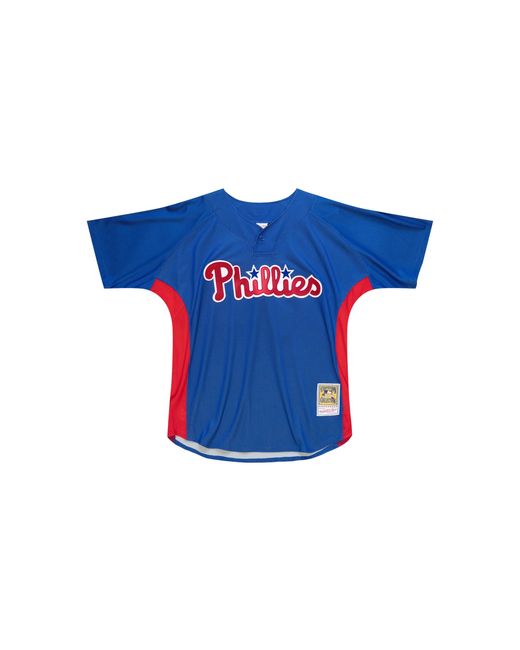 Mitchell & Ness Blue Mlb Roy Halladay Authentic Batting Practice Pullover Jersey "2010 Philadelphia Phillies – Royal" Abpjgs19067 Pphroya10Rhl" for men