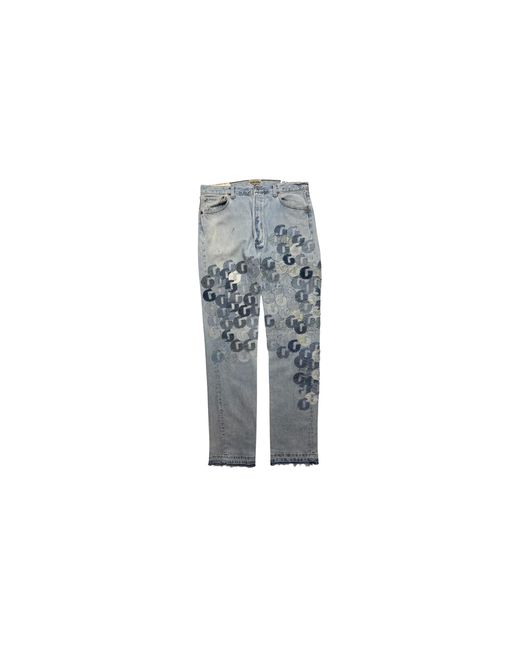 GALLERY DEPT. Black Super G Patch Denim Jeans "Light Wash" Gd204" for men