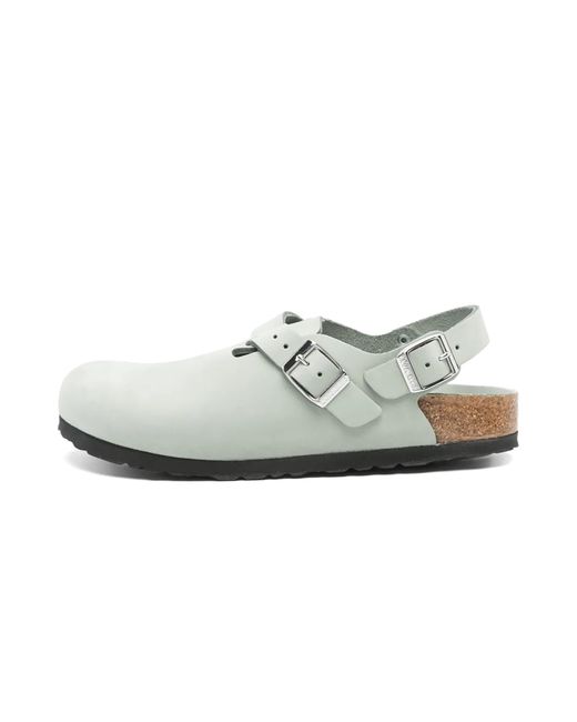 Birkenstock Black Tokio Nubuk Leather "Pure Sage" 1029429"
