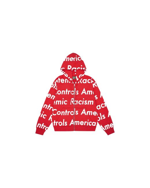 DENIM TEARS Red Srca Graphic I Zip-Up Hoodie 014 030 123" for men