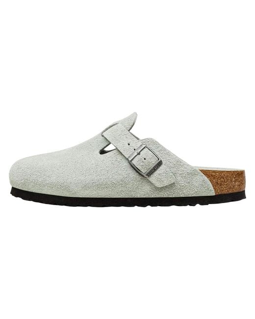 Birkenstock Black Boston Soft Footbed Suede Leather "Pure Sage" 1031657" for men