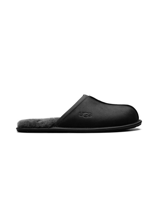 Ugg Black Scuff Leather Slipper 1108192 Blk" for men