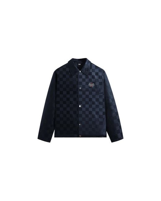Kith Blue Checkered Satin Coaches Jacket "Nocturnal" Khm010372 413" for men