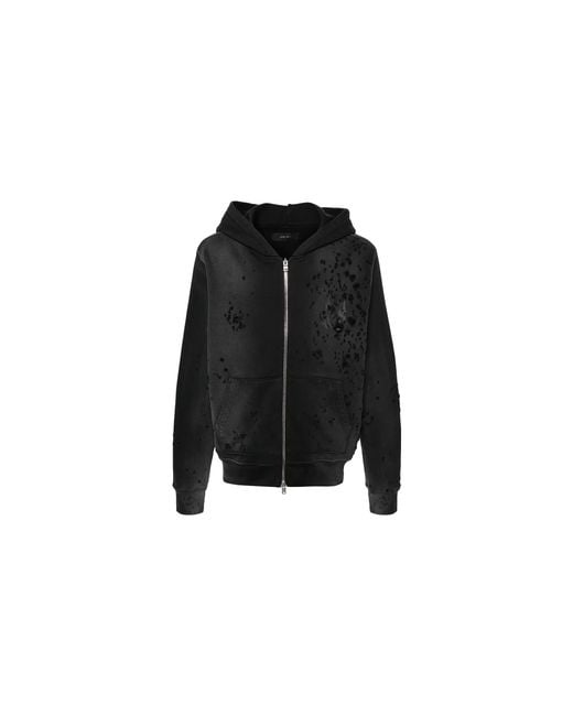 Amiri Black Faded Core Logo Shotgun Zip Up Hoodie "Faded" Amjyhd1002 051" for men