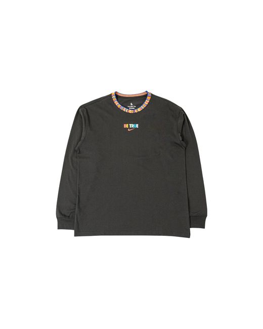 Nike Black Be True Long Sleeve Tee Shirt Fd0861 060" for men